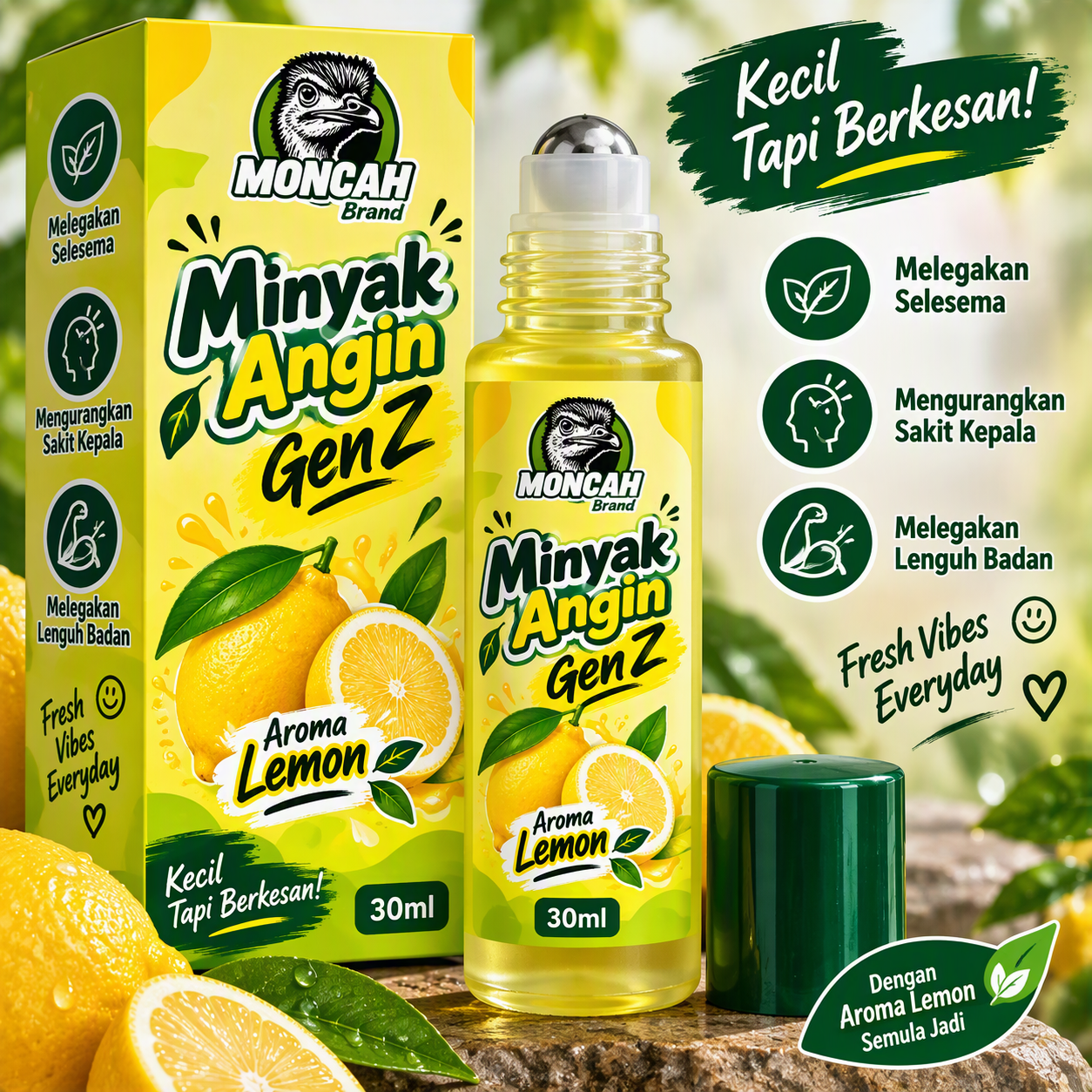Moncah Gen Z Roll On 10 ml Aroma Lemon