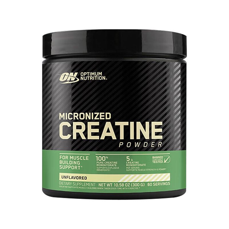 Imported ON Optimum Nutrition Green Label Micronized Creatine Monohydrate Powder for Sports & Fitness – Muscle Strength & Explosive Power Support, 300g