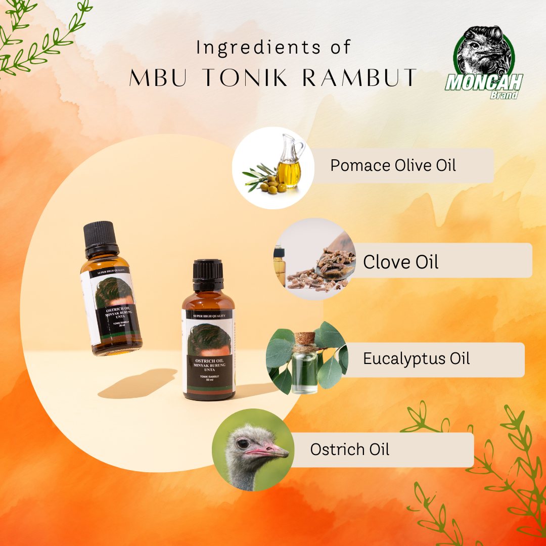 MONCAH HAIR TONIC OSTRICH OIL (SUPER HIGH QUALITY)