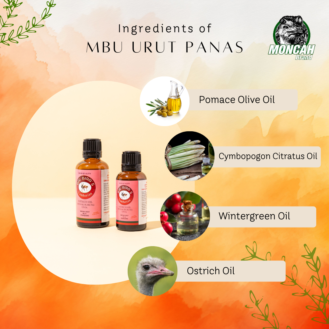 MONCAH OSTRICH OIL FOR MASSAGE HOT (AROMA CITRONELLA)