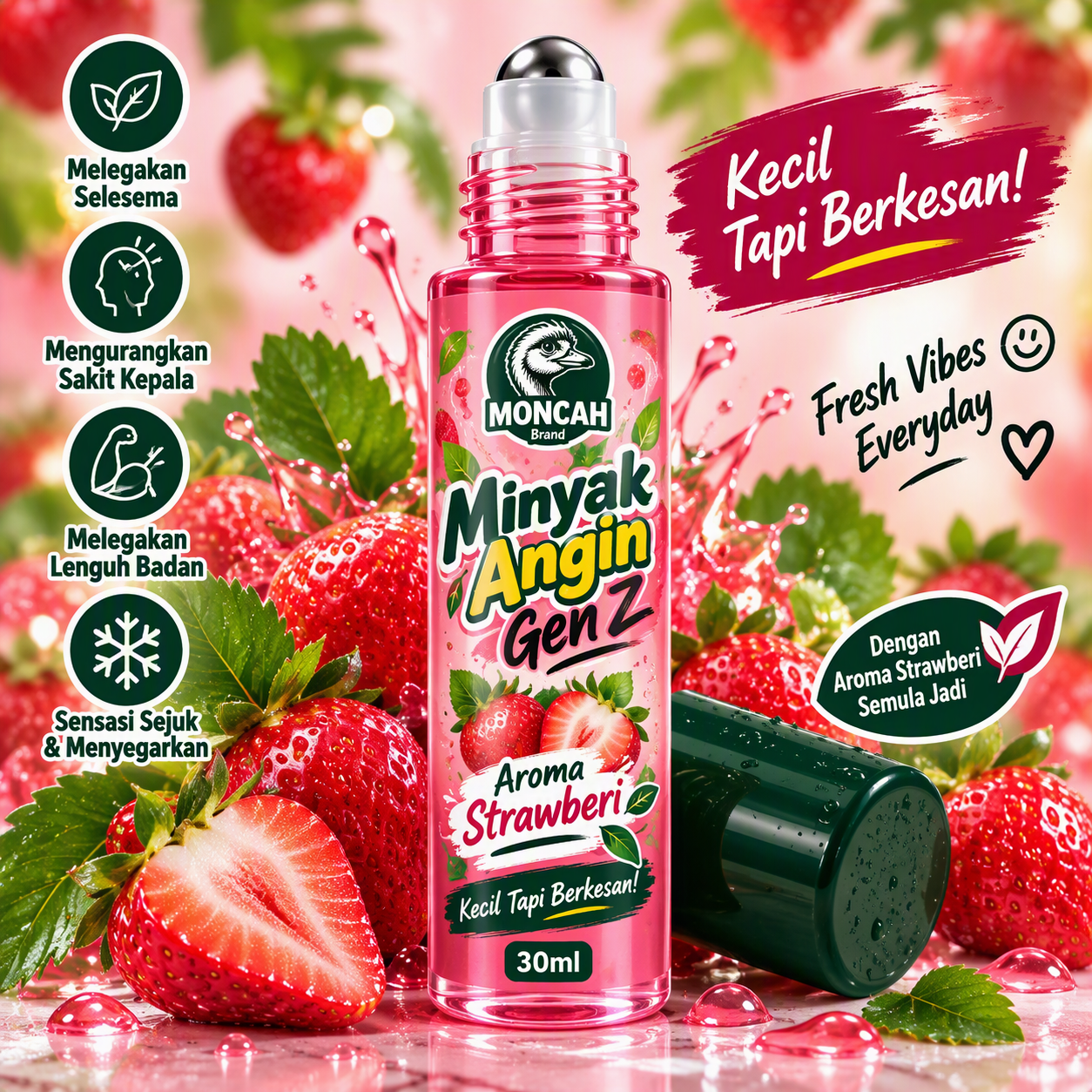 Moncah Gen Z Roll On 10 ml Aroma strawberry