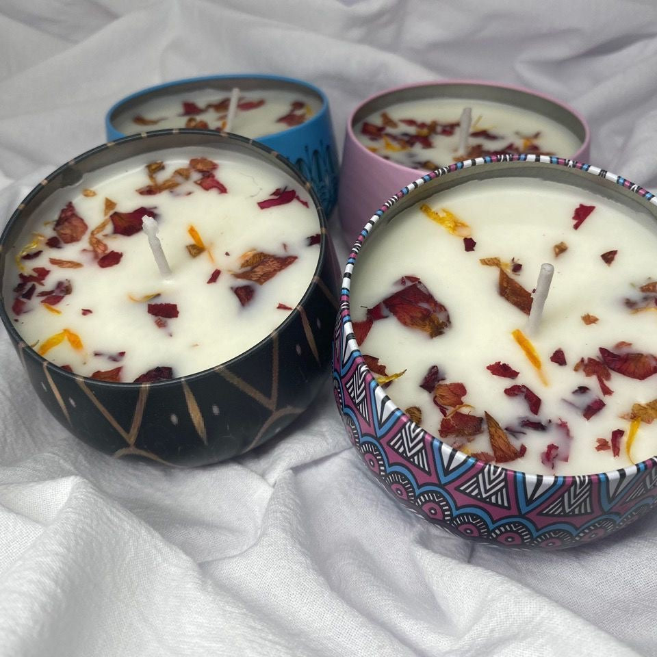 Dried flower scented candles for home use, living room, sleep aid, bedroom, gift box, decorative set, wedding favors