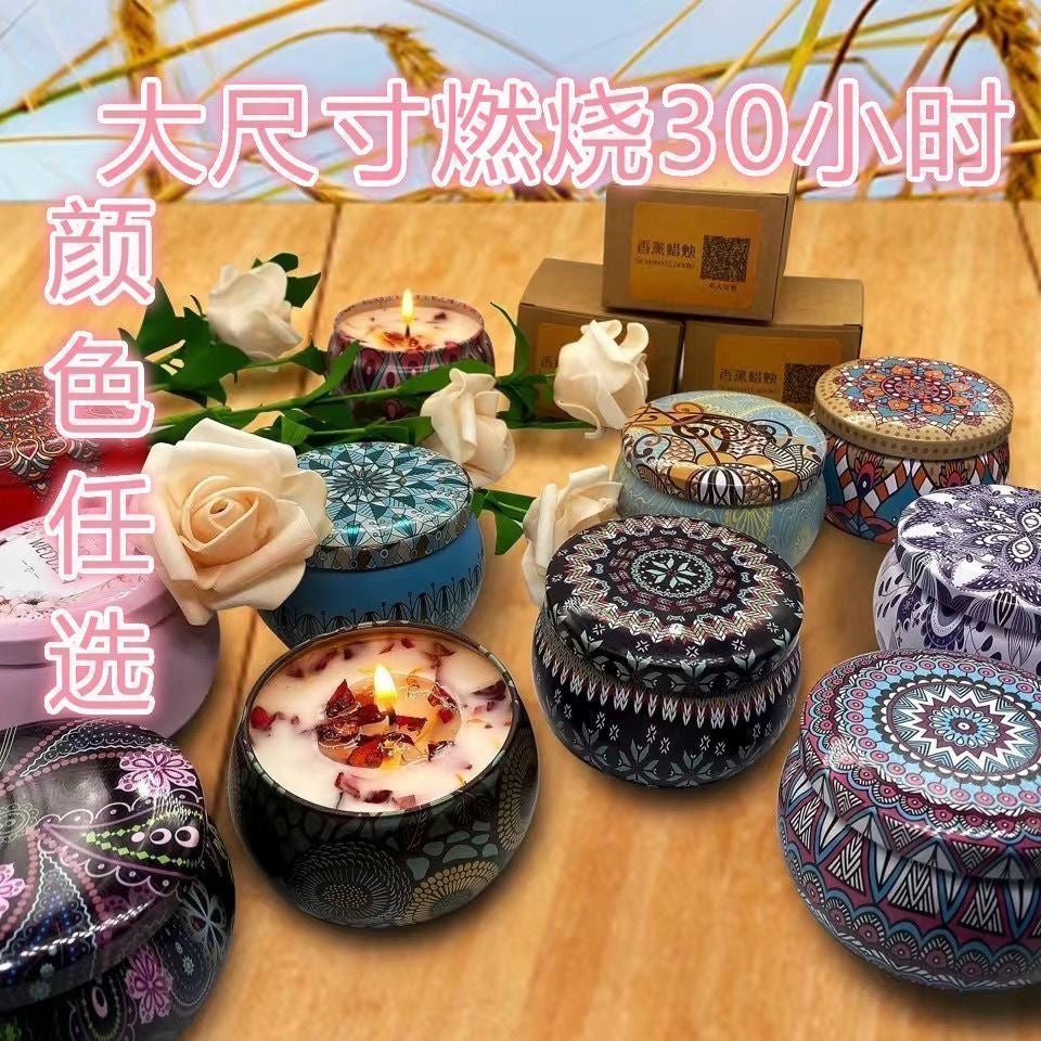 Dried flower scented candles for home use, living room, sleep aid, bedroom, gift box, decorative set, wedding favors