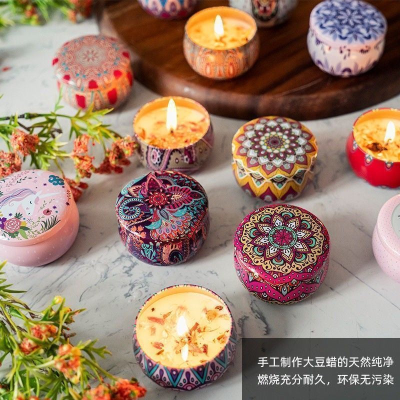 Dried flower scented candles for home use, living room, sleep aid, bedroom, gift box, decorative set, wedding favors