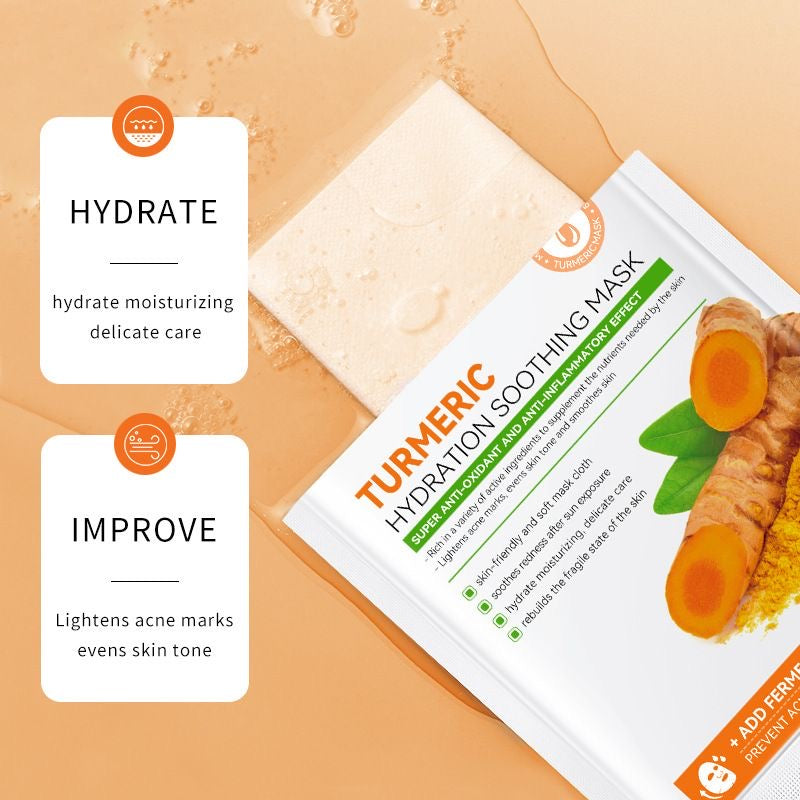 Cross-border ~ Antioxidant Turmeric Mask, Repair Barrier, Brighten Skin, Hydrate and Moisturize, 10-piece Sheet Price