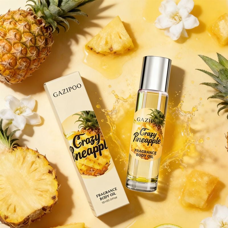 Pineapple-scented roll-on perfume, 10ml, fresh fruity scent, long-lasting light fragrance, portable, pseudo-body scent, cross-border perfume.