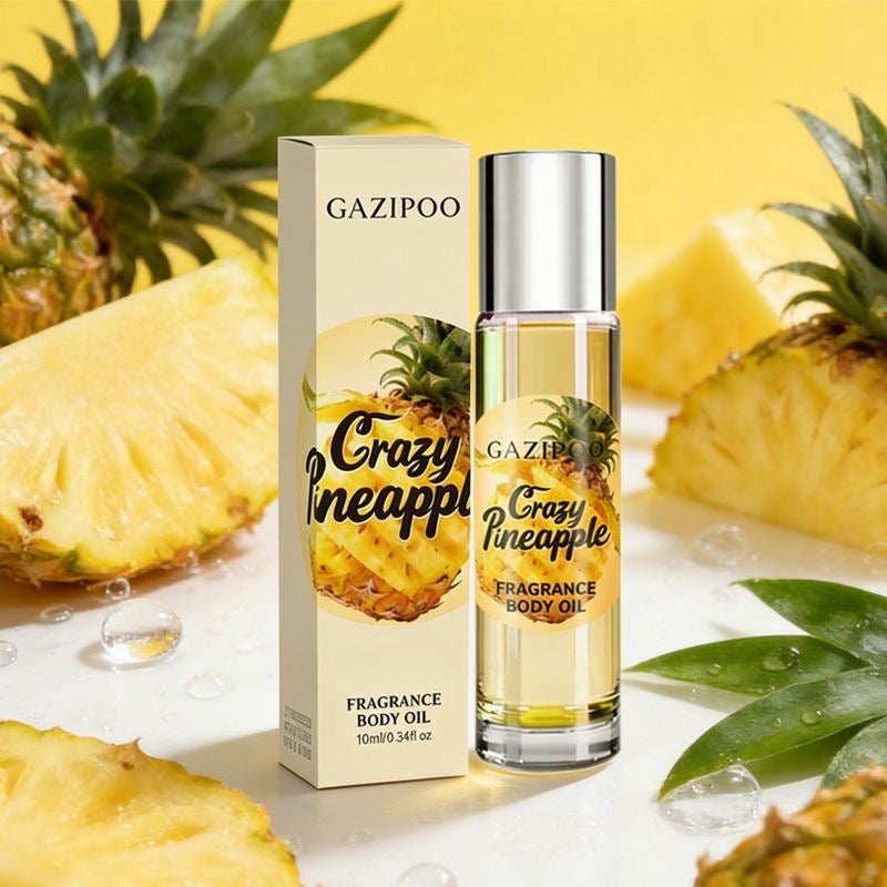 Pineapple-scented roll-on perfume, 10ml, fresh fruity scent, long-lasting light fragrance, portable, pseudo-body scent, cross-border perfume.