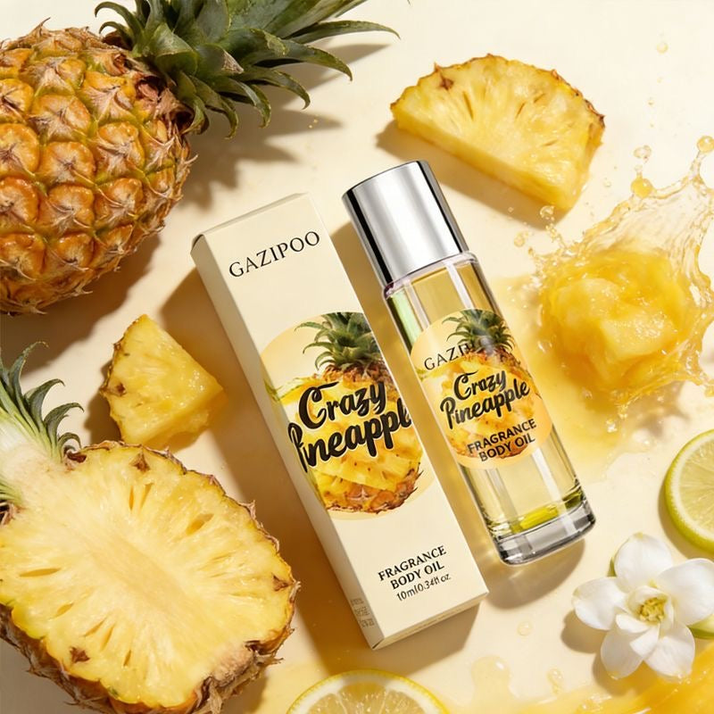 Pineapple-scented roll-on perfume, 10ml, fresh fruity scent, long-lasting light fragrance, portable, pseudo-body scent, cross-border perfume.