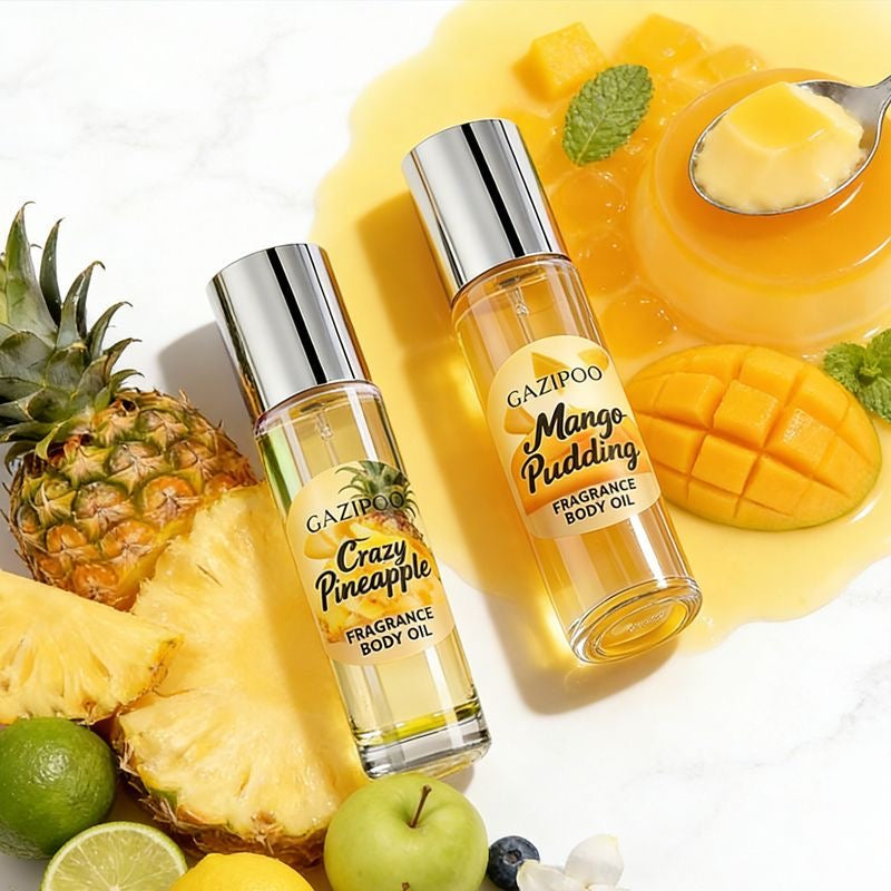 Pineapple-scented roll-on perfume, 10ml, fresh fruity scent, long-lasting light fragrance, portable, pseudo-body scent, cross-border perfume.