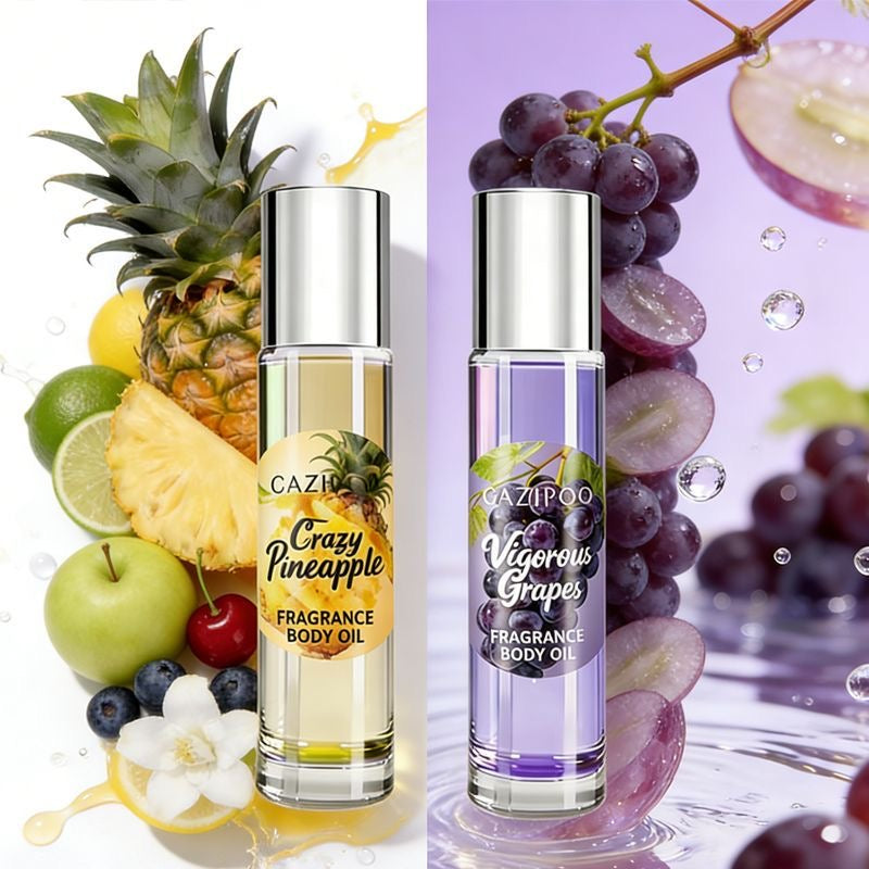 Pineapple-scented roll-on perfume, 10ml, fresh fruity scent, long-lasting light fragrance, portable, pseudo-body scent, cross-border perfume.