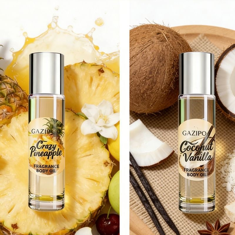 Pineapple-scented roll-on perfume, 10ml, fresh fruity scent, long-lasting light fragrance, portable, pseudo-body scent, cross-border perfume.