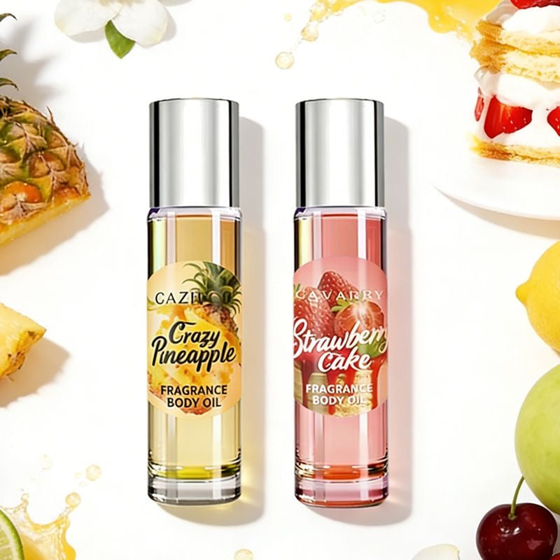 Pineapple-scented roll-on perfume, 10ml, fresh fruity scent, long-lasting light fragrance, portable, pseudo-body scent, cross-border perfume.