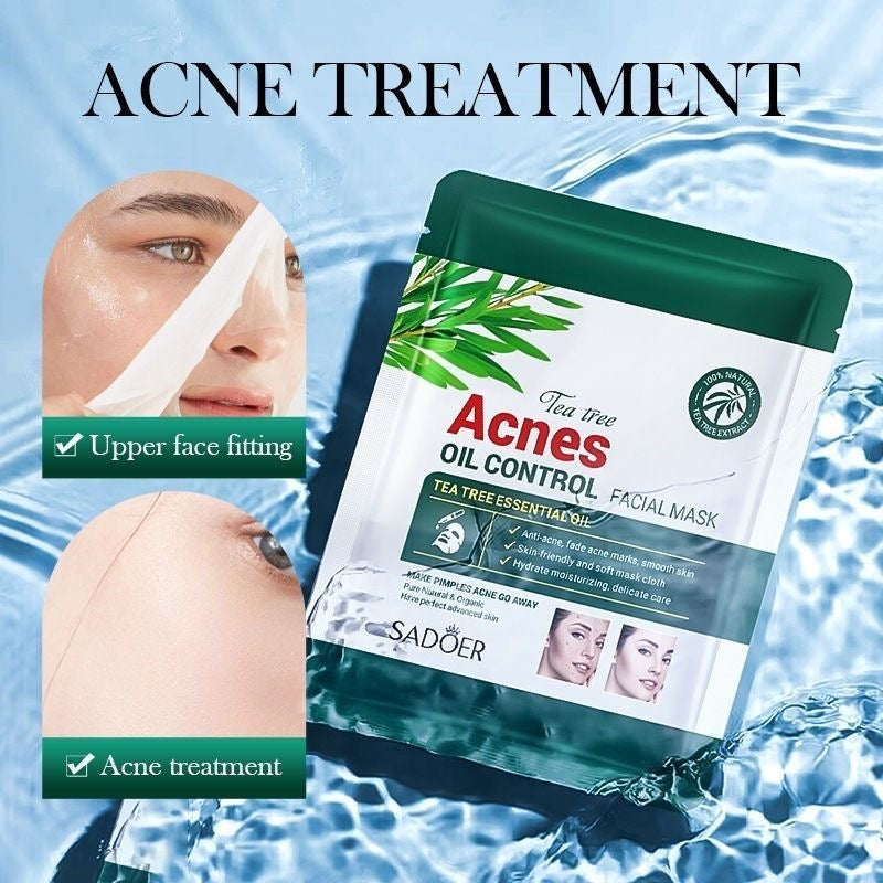 SADOER's exquisite tea tree oil-control mask is refreshing, moisturizing, and repairing for students, hydrating and fading acne scars.