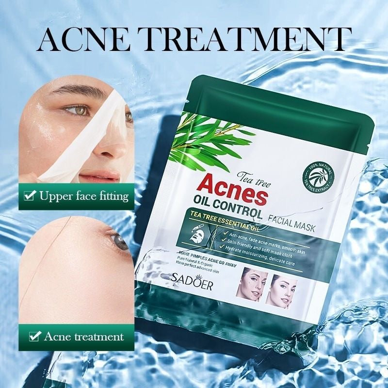 SADOER's exquisite tea tree oil-control mask is refreshing, moisturizing, and repairing for students, hydrating and fading acne scars.