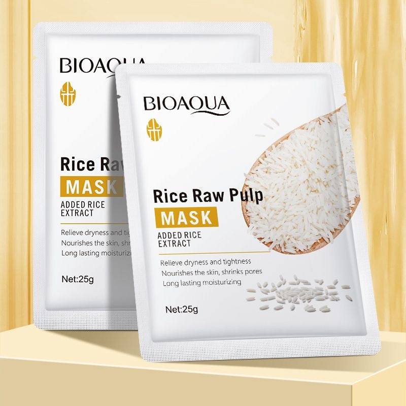 BIOAOUA Rice Pulp Mask: Hydrating, Moisturizing, Anti-wrinkle, Lifting, Nourishing, Pore-tightening, Oil-controlling.
