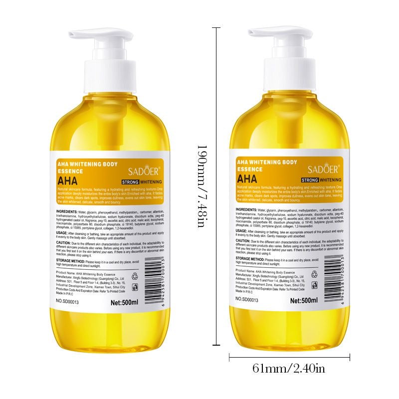 AHA Vitamin C Serum, Fruit Acid Body Essence, Repairing, Hydrating, Moisturizing, All in English, Cross-border Foreign Trade Wholesale