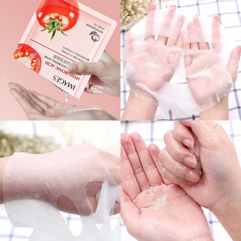 Image Beauty Tomato Hyaluronic Acid Moisturizing Mask: Hydrating, Lightweight, Breathable, Skin-Friendly, and Fits Well; Affordable Student Mask