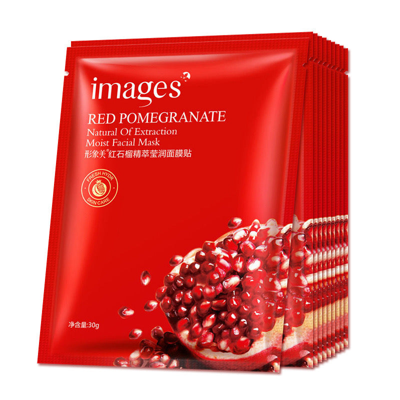 Image Beauty Pomegranate Extract Moisturizing Facial Mask Sheet Pack - Hydrating and Moisturizing Facial Skin Care Mask