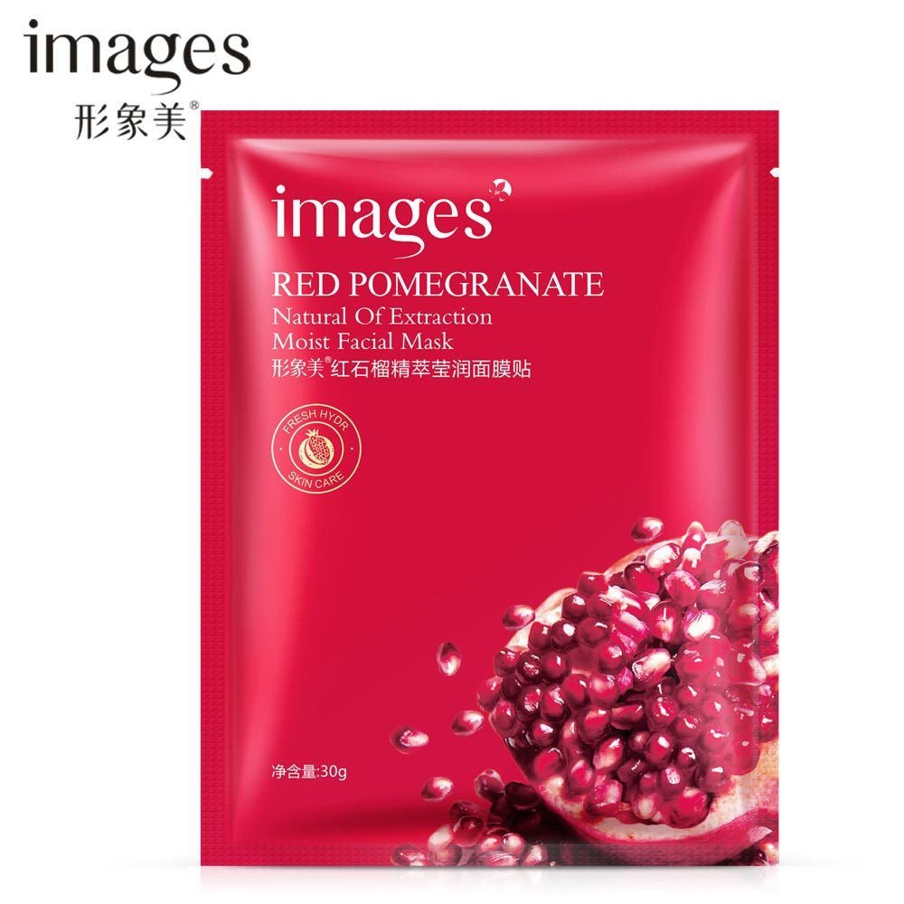 Image Beauty Pomegranate Extract Moisturizing Facial Mask Sheet Pack - Hydrating and Moisturizing Facial Skin Care Mask
