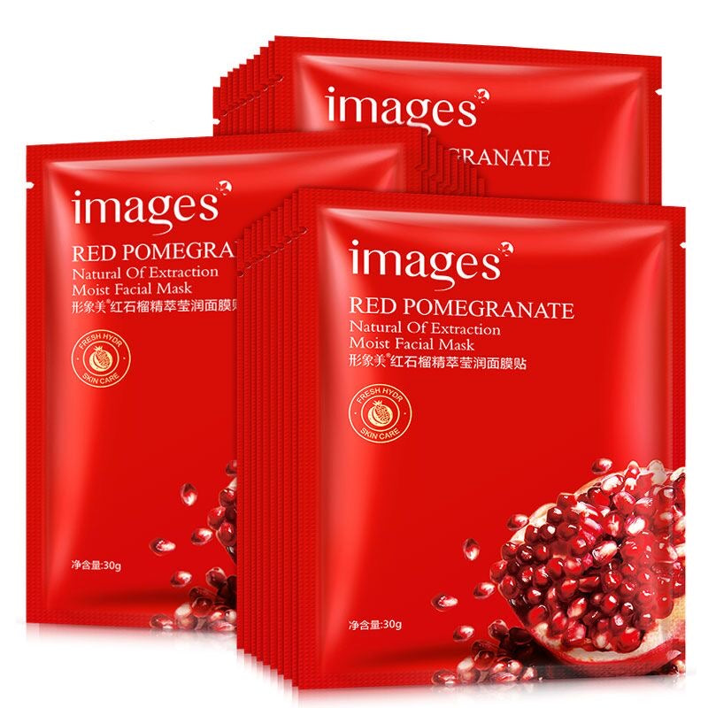Image Beauty Pomegranate Extract Moisturizing Facial Mask Sheet Pack - Hydrating and Moisturizing Facial Skin Care Mask