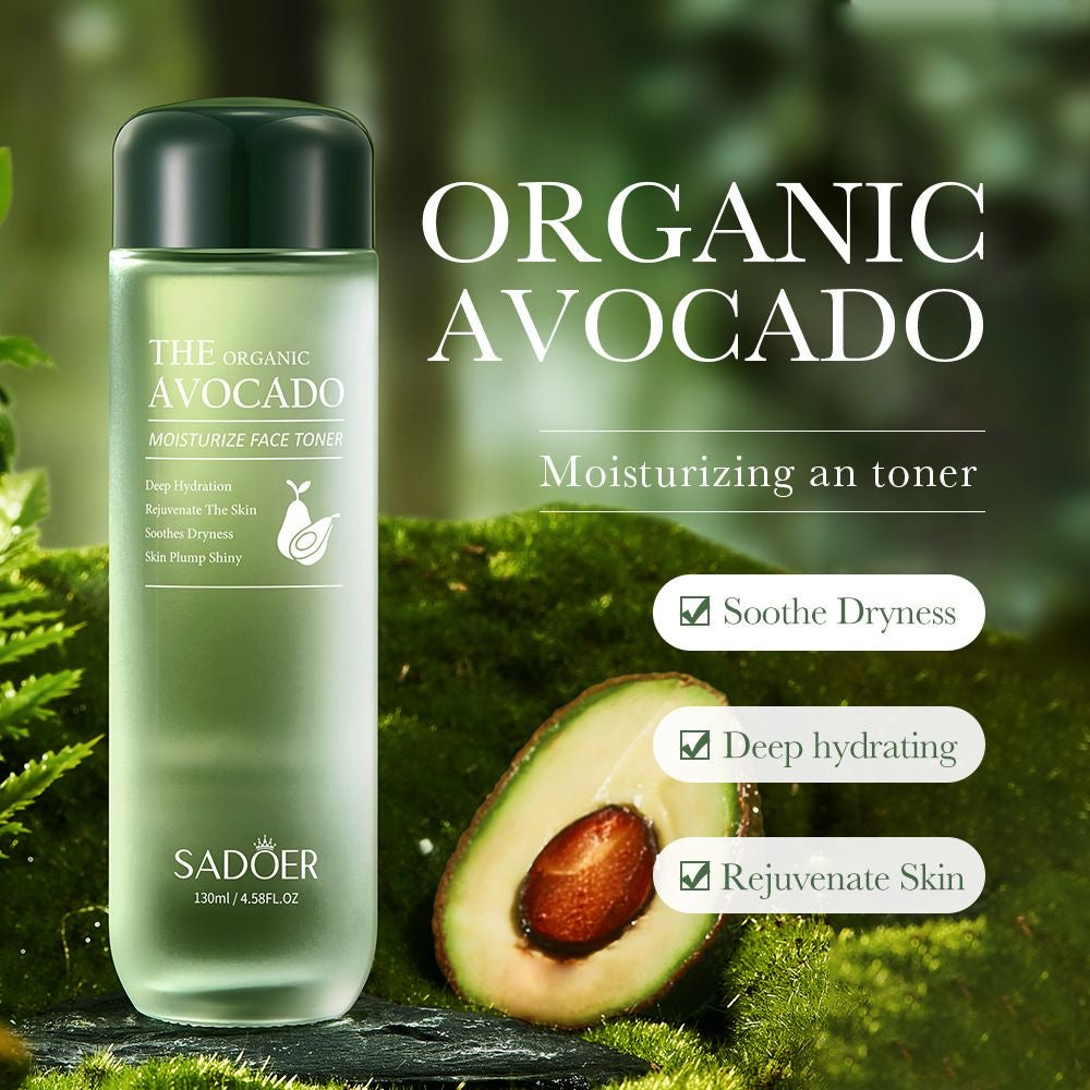 Avocado Toner 130ml: Deeply hydrates, softens, soothes, moisturizes, and plumps skin for a radiant glow.