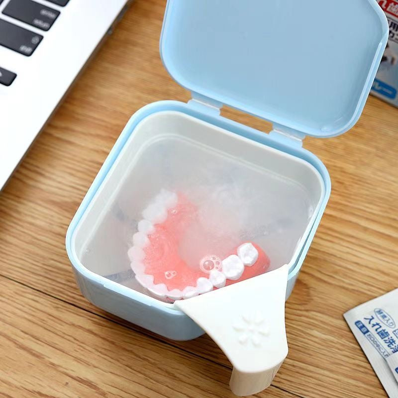 Japanese imported denture storage box, denture cleaning agent, portable soaking and storage box for the elderly.