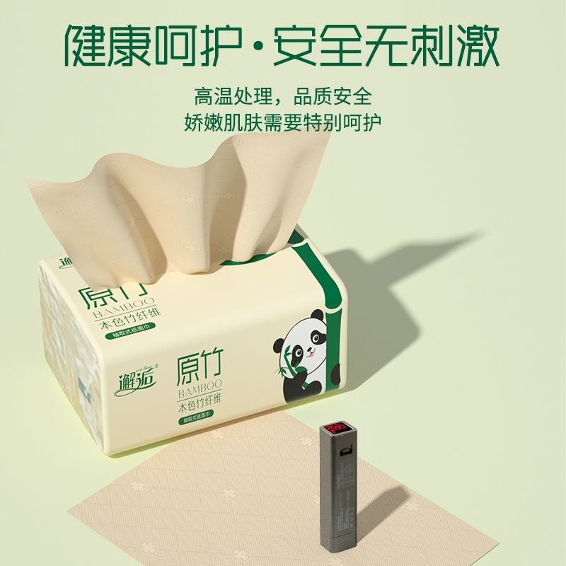 Silky Facial Tissue, Thickened for Office, Dormitory, Home, Car, and Rental, Made with Raw Bamboo Pulp in Large Packs.