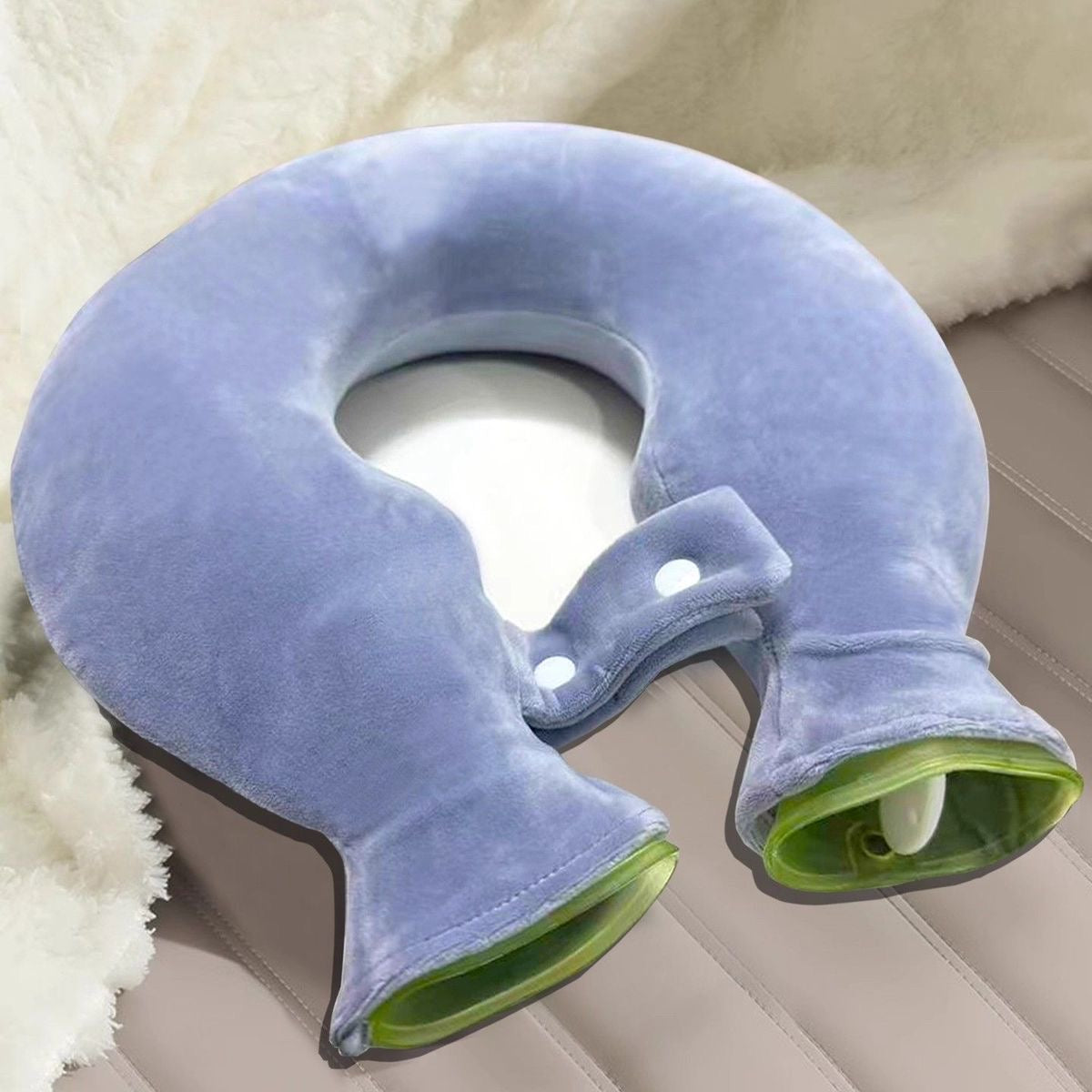 U-shaped hot water bottle for heat therapy, explosion-proof, thickened neck-hanging U-shaped hot water bottle pillow for neck support.