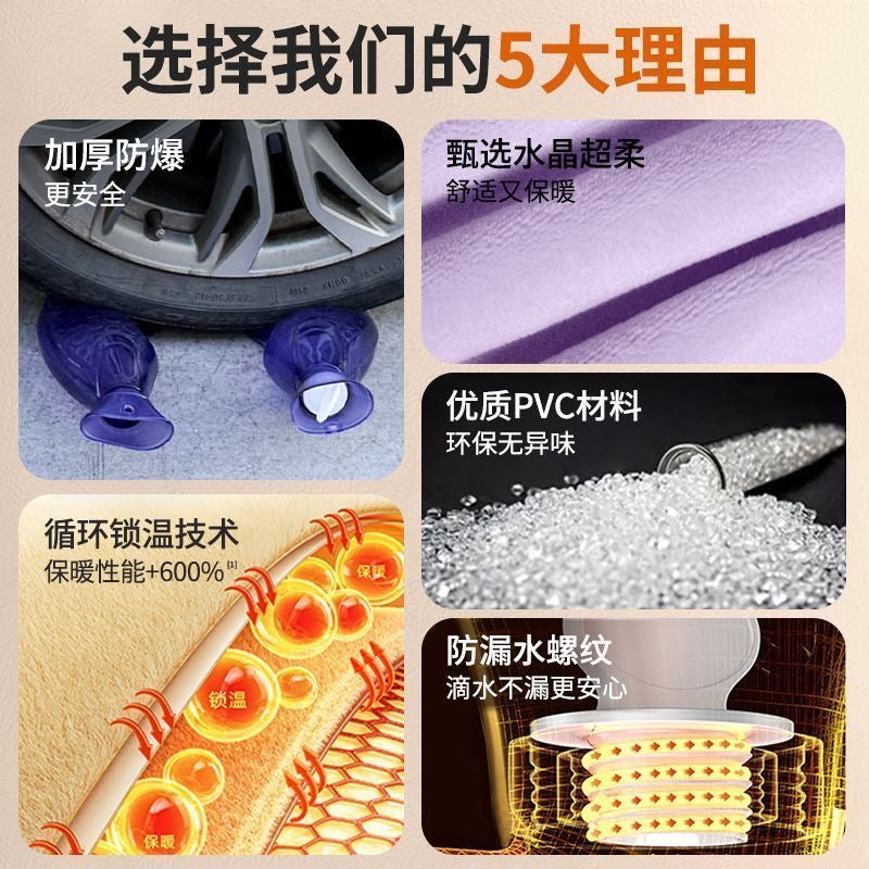 U-shaped hot water bottle for heat therapy, explosion-proof, thickened neck-hanging U-shaped hot water bottle pillow for neck support.