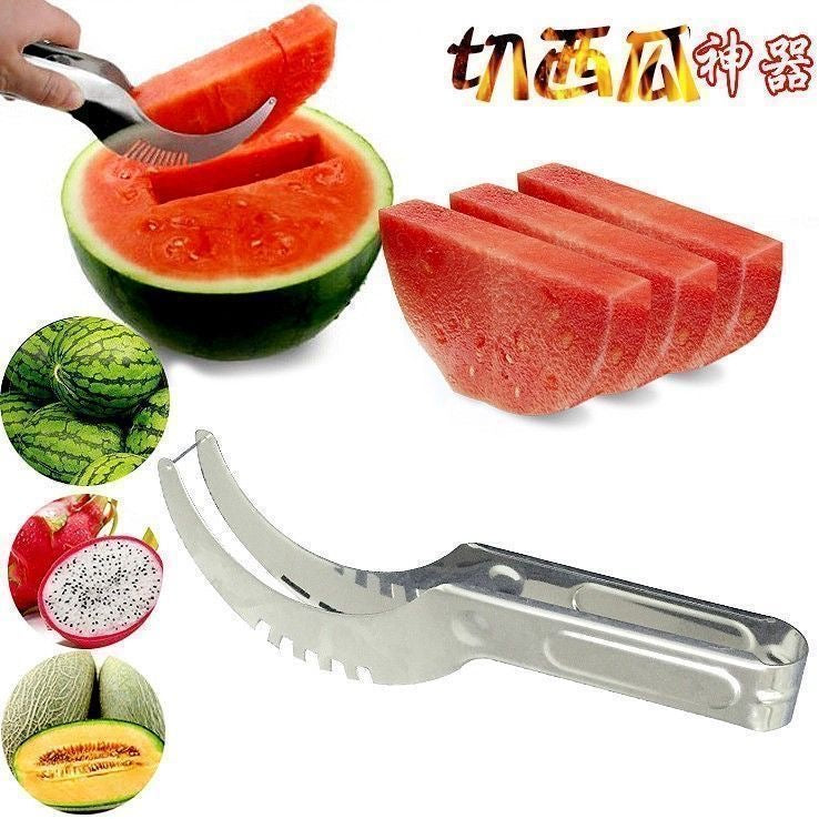 Stainless steel watermelon and cantaloupe slicer, multi-functional divider.