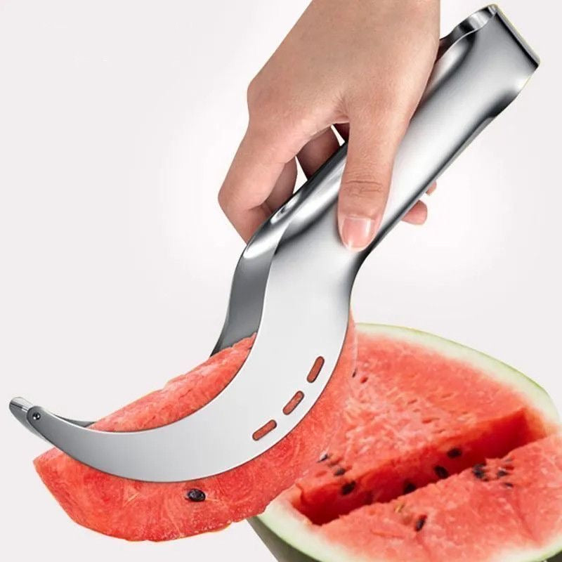 Stainless steel watermelon and cantaloupe slicer, multi-functional divider.