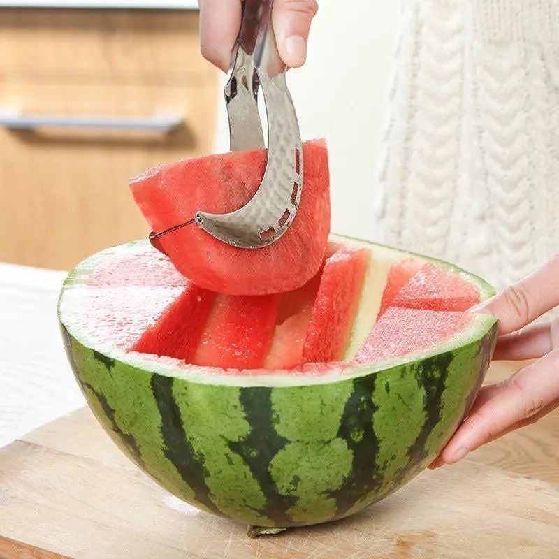 Stainless steel watermelon and cantaloupe slicer, multi-functional divider.