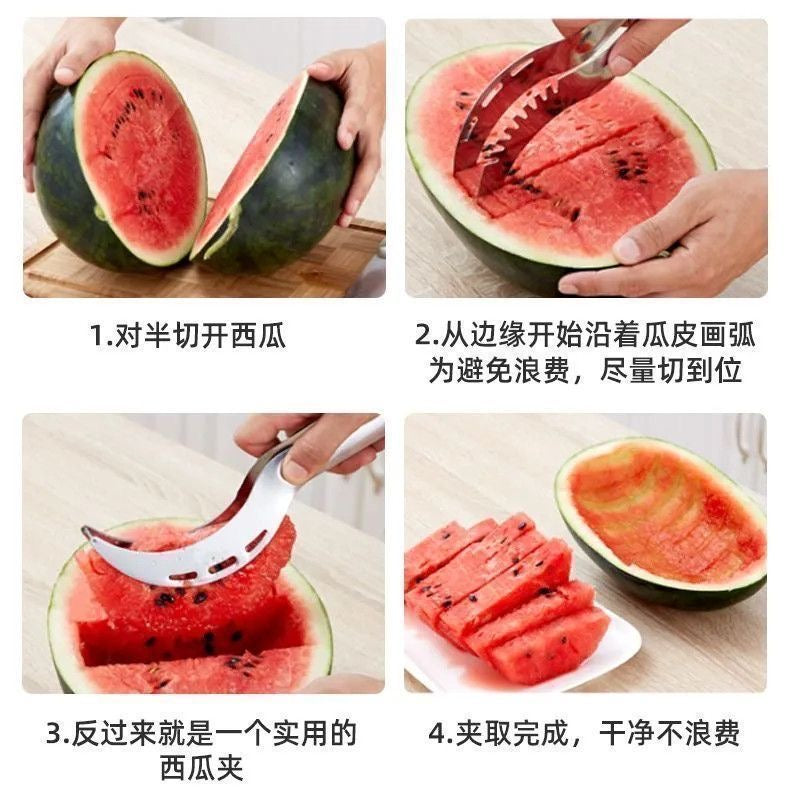 Stainless steel watermelon and cantaloupe slicer, multi-functional divider.