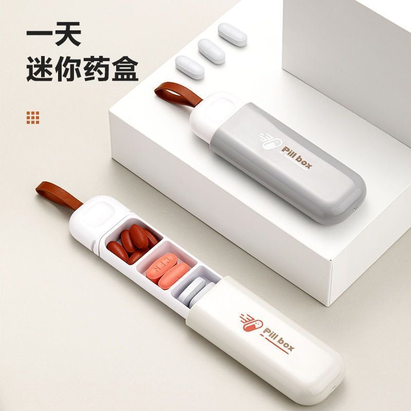 Small portable pillbox, mini pill holder, small box for carrying morning, noon, and evening pills.