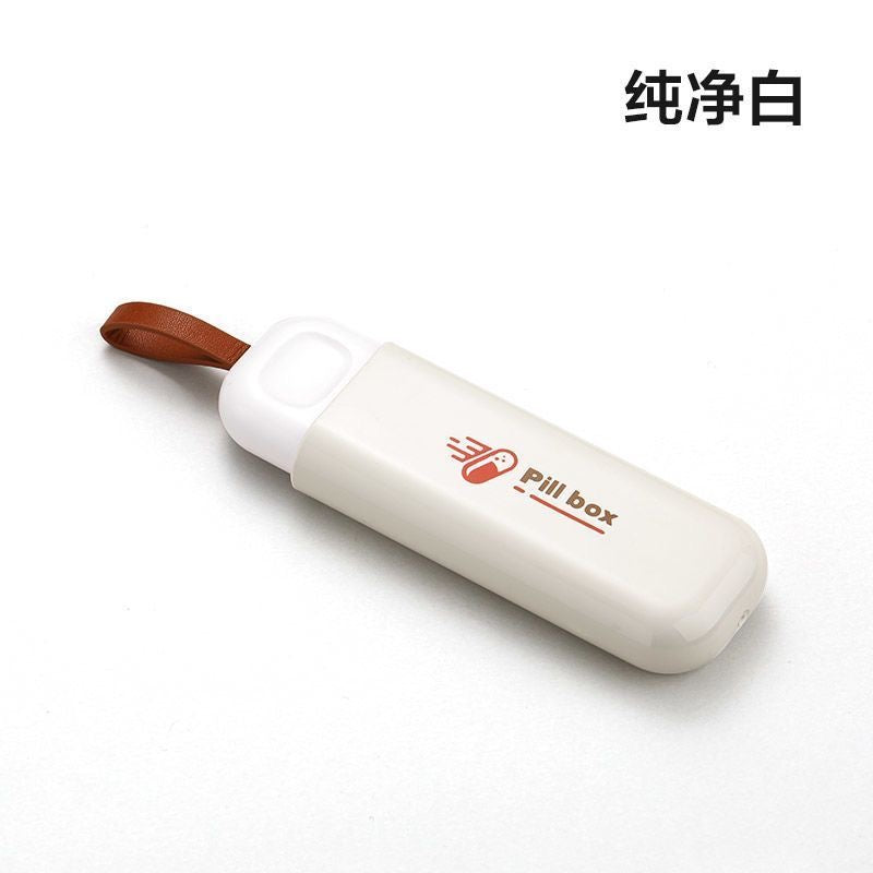 Small portable pillbox, mini pill holder, small box for carrying morning, noon, and evening pills.