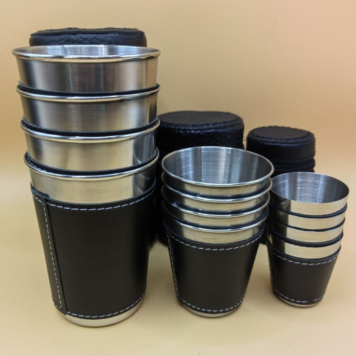 4-piece outdoor stainless steel small cups/wine glasses/home portable small wine glasses/spirit glasses/tea cups/camping cups