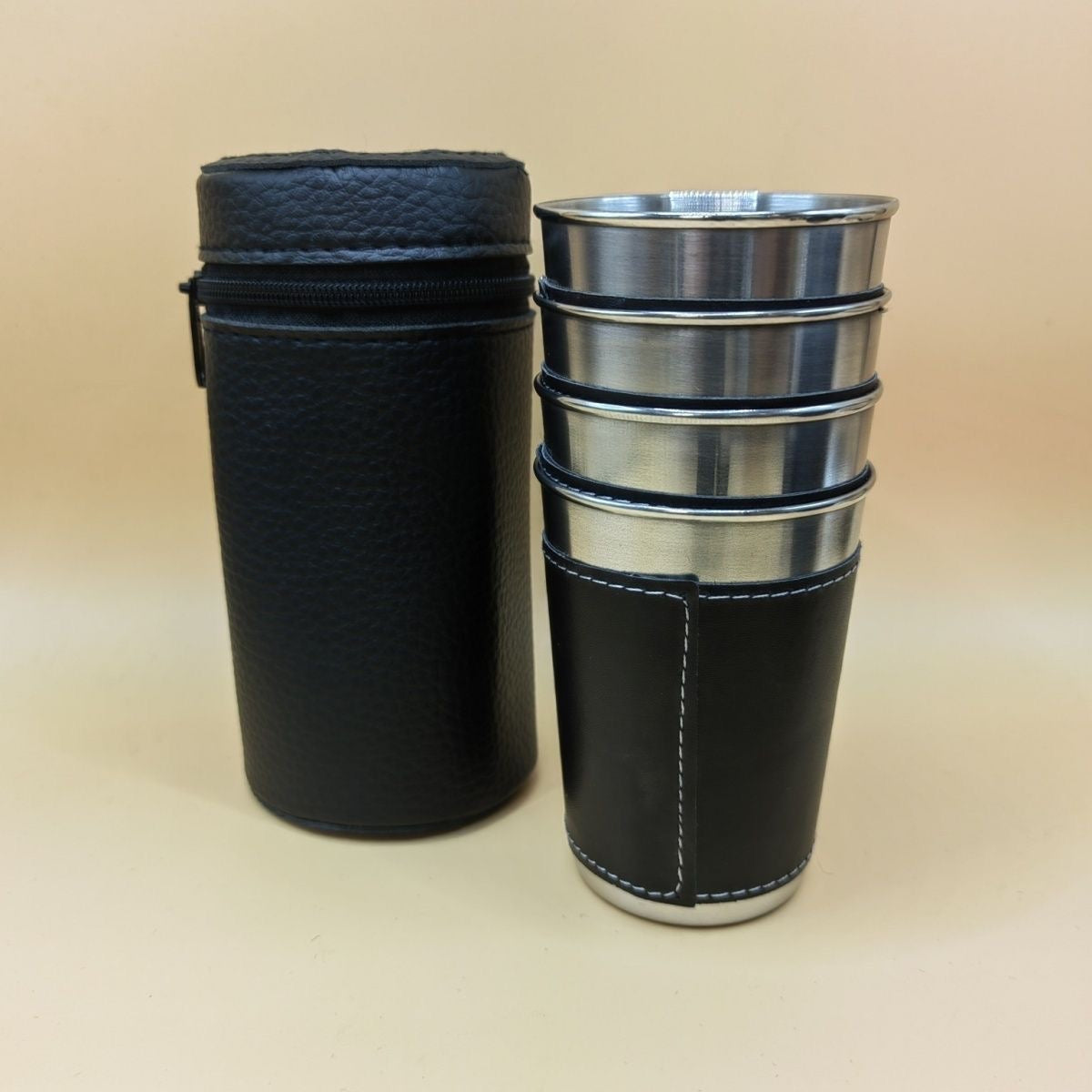 4-piece outdoor stainless steel small cups/wine glasses/home portable small wine glasses/spirit glasses/tea cups/camping cups