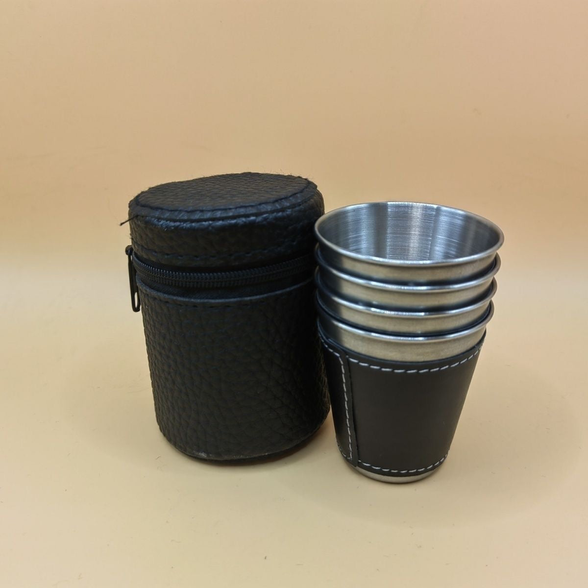 4-piece outdoor stainless steel small cups/wine glasses/home portable small wine glasses/spirit glasses/tea cups/camping cups