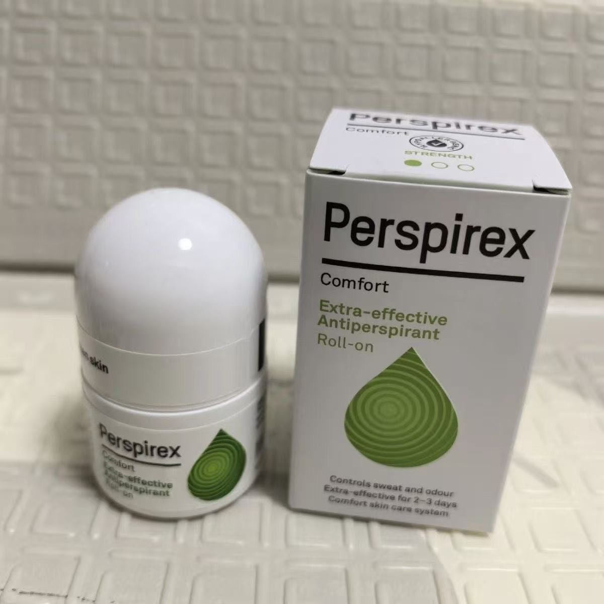 Perspirex antiperspirant from Denmark effectively eliminates sweat and odor in both men and women, providing long-lasting protection with a roll-on applicator.