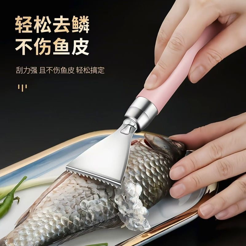 New all-in-one fish scaler, made of 304 stainless steel, extra thick and gentle on hands.