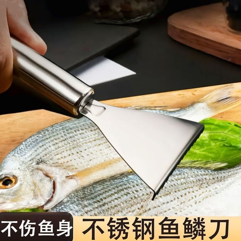 New all-in-one fish scaler, made of 304 stainless steel, extra thick and gentle on hands.