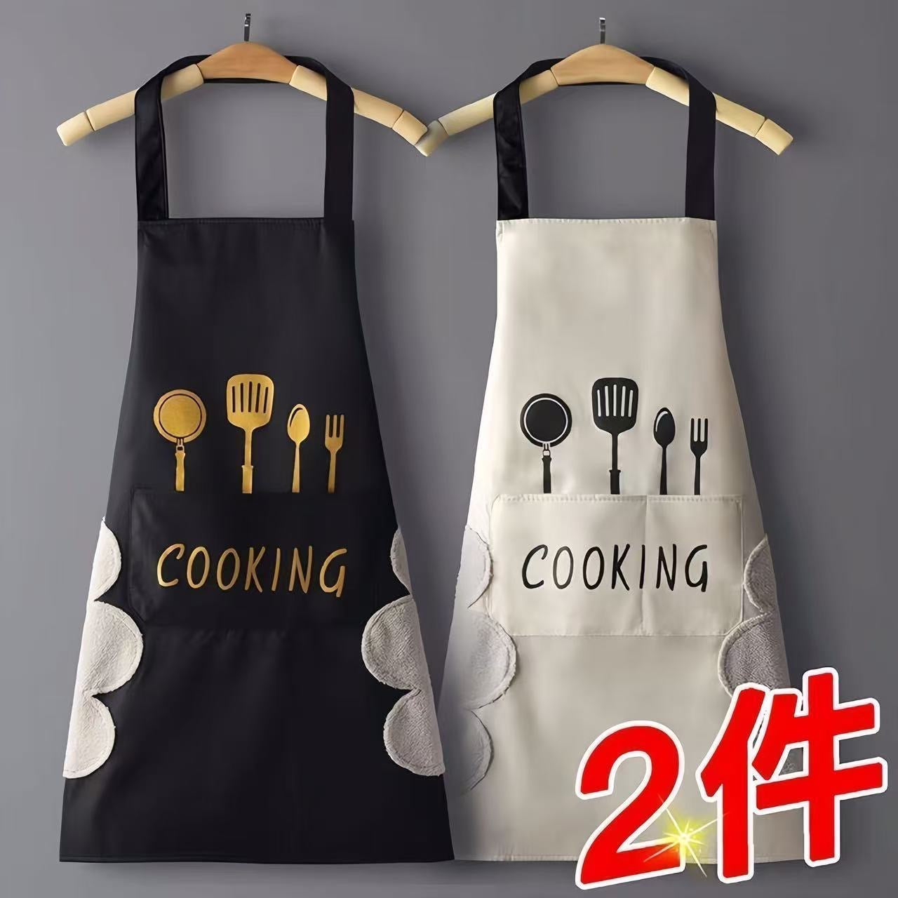 Fashionable kitchen apron, waterproof and oil-proof, new style for men and women, suitable for cooking, work, and waistband customization.