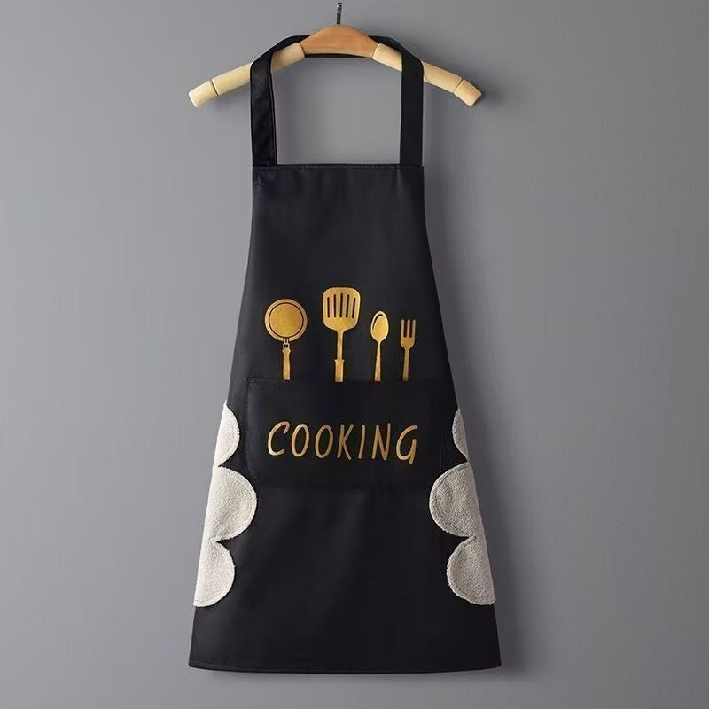 Fashionable kitchen apron, waterproof and oil-proof, new style for men and women, suitable for cooking, work, and waistband customization.