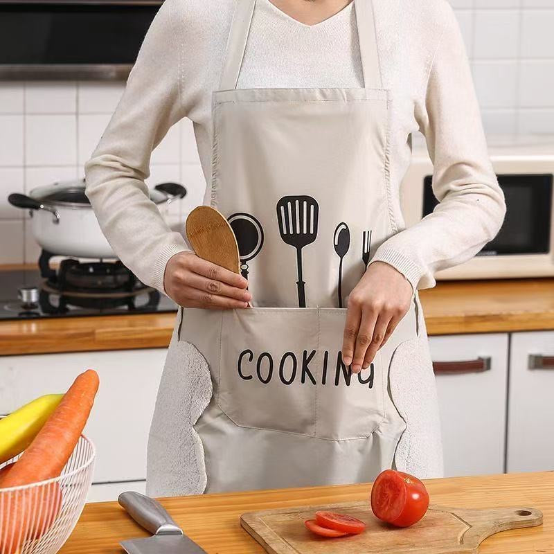 Fashionable kitchen apron, waterproof and oil-proof, new style for men and women, suitable for cooking, work, and waistband customization.