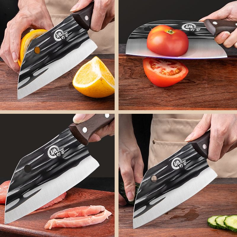 Kitchen knife, forged sharp meat cutter, kitchen knife, chef's fish-cleaning knife, cleaver, round-headed slicing knife