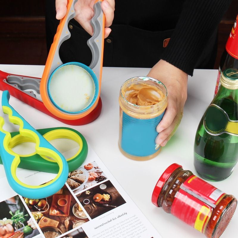 Multi-functional bottle opener, can opener for luncheon meat, universal screw cap tool, creative all-in-one can opener and bottle cap remover.