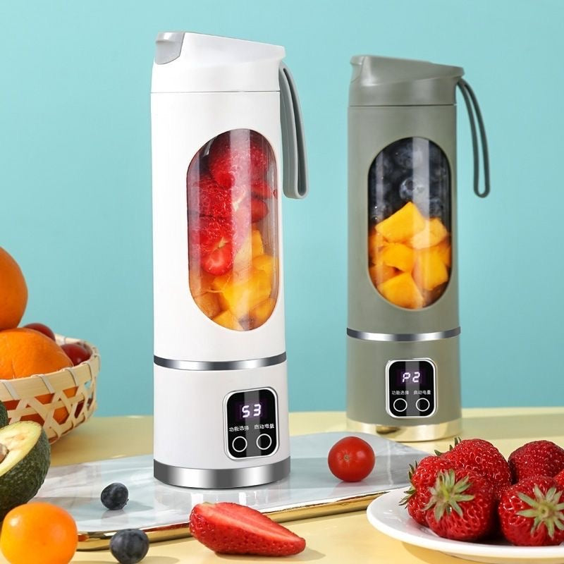 Digital display portable juicer, household dual motor, 12 blades, small mini student milkshake cup, multi-functional juicer