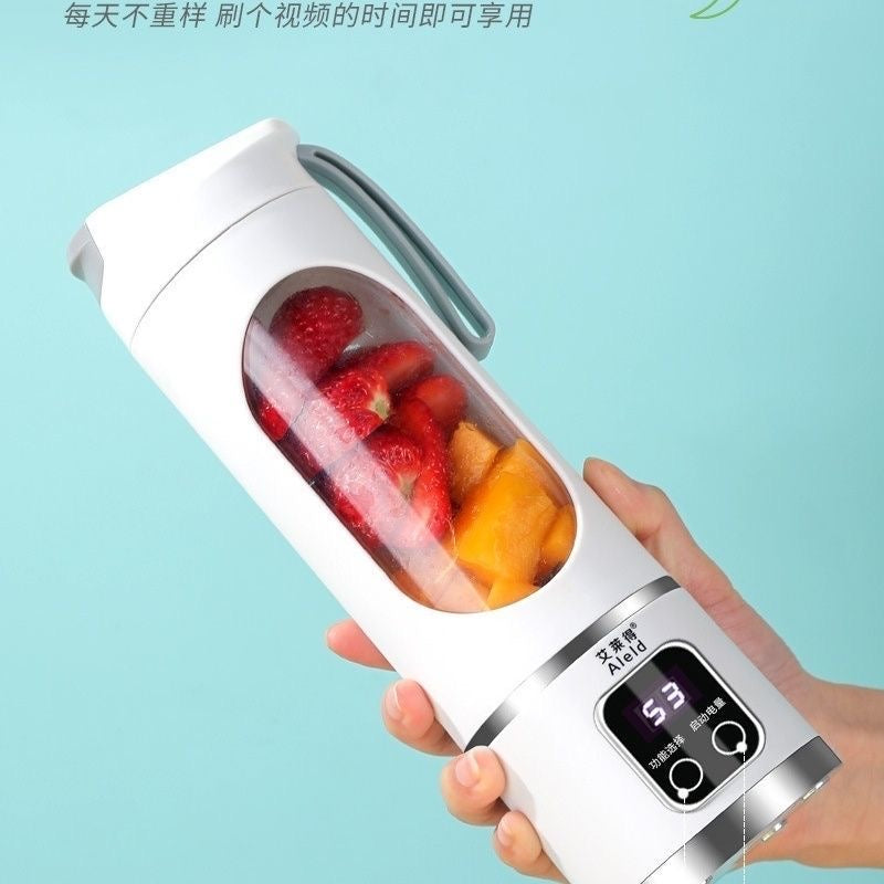 Digital display portable juicer, household dual motor, 12 blades, small mini student milkshake cup, multi-functional juicer