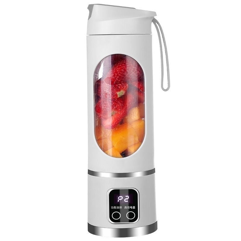 Digital display portable juicer, household dual motor, 12 blades, small mini student milkshake cup, multi-functional juicer
