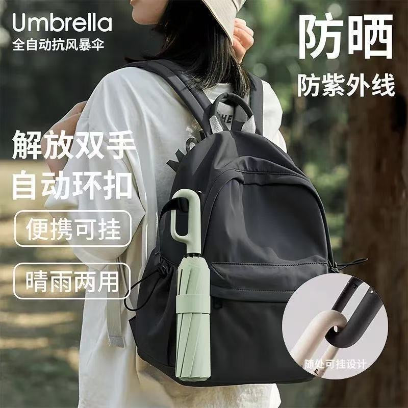 Reinforced, wind-resistant, rain-proof, sun-protective, UV-protective, fully automatic, ring-lock type umbrella for golf.